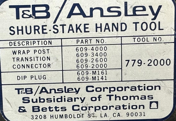 T&B Ansley 779-2000 Shure-Stake Hand Crimper Tool – Surplus Select