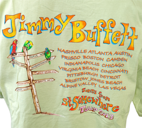 Comfort Colors Men's Jimmy Buffett Songs From St. Somewhere Tour 2013 Shirt  L