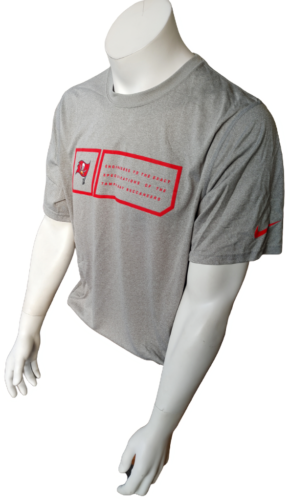 NIKE DRI-FIT TAMPA BAY BUCS BUCCANEERS LARGE GRAY ATHLETIC T-SHIRT H1939