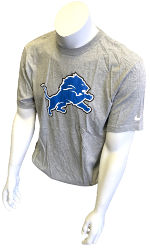 NFL Detroit Lions Men's Team Striping Gray Short Sleeve Bi-Blend T-Shirt - L