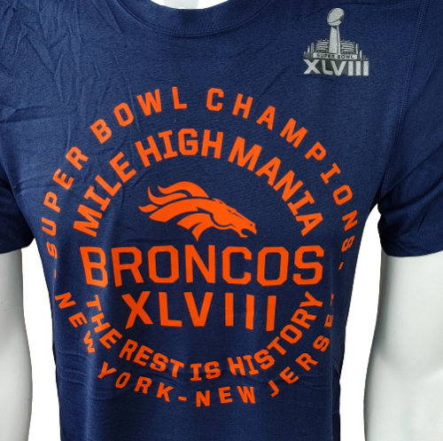 Nike Dri-Fit Men's Denver Broncos XLVIII Super Bowl Champions Navy Err –  Surplus Select