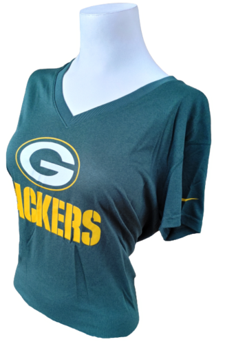 Green Bay Packers Shirt Womens Medium Black Nike NFL Football Ladies Dri  Fit Tee