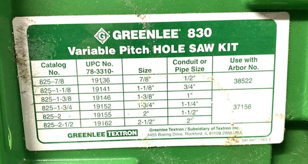 Hole Saw Kit (830)