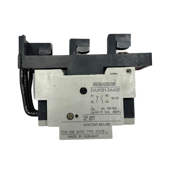 Siemens 3VU1300-1MJ00 Motor Projection Circuit Breaker 2.4-4A w/ Rail  Adapter