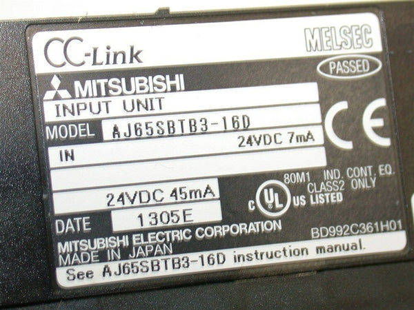 Mitsubishi Melsec I/O CC-Link System Small Type Remote I/O Module  AJ65SBTB3-16D