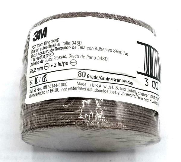 3M 348D PSA Cloth Disc 80 Grade 3" (Pack Of 50) – Surplus Select