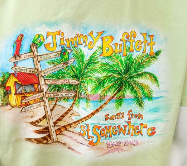 Comfort Colors Men's Jimmy Buffett Songs From St. Somewhere Tour 2013 Shirt  L