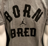 Nike Jordan Men's Born And Bred Jumpman Gray Short Sleeve Shirt Size Small