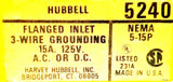 Hubbell 5240 Flanged Inlet 15A 125V AC-DC NEMA 5-15 (Box of 8)