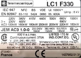 Telemecanique Square D LC1F330 Contactor 600VAC Max 370A Cont. Current 3PH