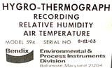 Bendix 594 Hygro-Thermograph Recording Relative Humidity Air Temperature