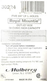 Mulberry Royal Mountie 30224 Outlet Box 3/4" Holes 18"³ Capacity