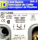 Square D 9007C52B2 Limit Switch Ser A Type B Class 9007 Pretravel 10°