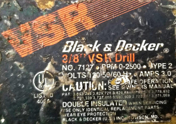 Black & Decker 7127 VSR Drill 3/8