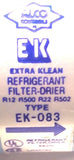 Alco EK-083 Refrigerant Filter-Drier S.W.P. 500psig 3445kPa 552N