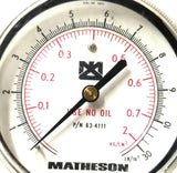 Matheson 3702 Gas Pressure Regulator Inlet 250psi Max Outlet 0.5-5psi