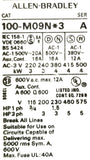 Allen-Bradley 100-M09N*3 Control Relay Contactor Ser A IEC 158-1 600VAC Max 12A