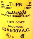 Hubbell HBL26419 Hubbellock Plug 3P 4 Wire 60A 600VAC