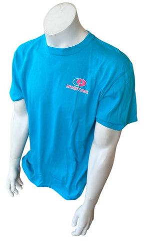 Anvil Men's Mossy Oak Graphic Blue Short Sleeve Shirt Size Large
