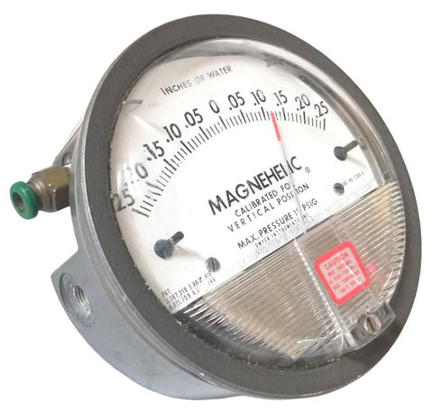 Magnehelic Dwyer 2300-0 Pressure Gauge W29H-PK 15Psig Max 0-0.25" Water