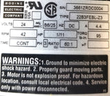 Bodine 22B3FEBL-Z3 Brushless DC Gearmotor 24V 3PH 60:1 Continuous 4.4A 42Rpm