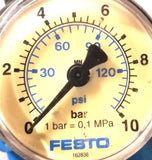 Festo LFR-1/4-S-7-B Pressure Regulator W/ Gauge W/ Solenoid Valve W/ Ex Valve