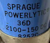 Sprague Powerlytic 36D Capacitor 2100-150 VDC