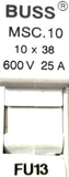 Buss B24202 Fuse Holder 600V 25A MSC 10 FU13 10 x 38