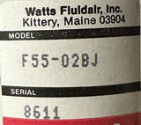 Watts Fluid Air R55-02C Regulator 300 PSI W/ F55-02BJ Pneumatic Filter