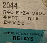 Potter & Brumfield R40-EI-Z4-V800 Relay 24 VDC 0.1A 4PDT 2044