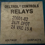 Deltrol Controls 267F-DPDT Relay 24VAC 15A 20601-82