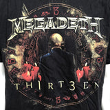 Anvil Men's Megadeth Band Thirteen Graphic Black Short Sleeve Shirt Size Large