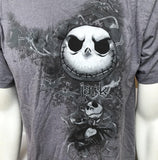 Disney Men's Jack Skellington Graphic Halloween Themed Gray Shirt Size Medium