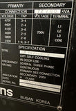 Jeil Trans JLT-7280NH 72/80 KVA Transformer 230/470V Primary 200V Secondary 3 Ph