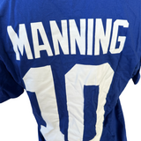 Nike Men's New York Giants Eli Manning #10 Blue Short Sleeve Shirt Size Large