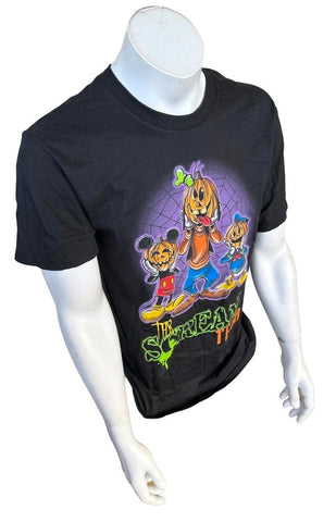 Disney Men's Halloween Scream Team Mickey Mouse Donald Duck Goofy Black Shirt M