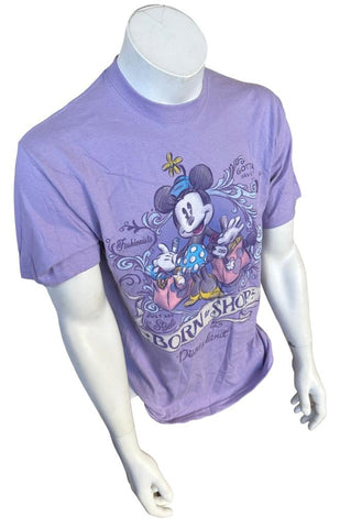 Disney Unisex Minnie Mouse Born to Shop Disney Land Purple Shirt Size Medium