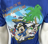 Disney Men's I'm Going On Disney Cruise Line Blue Short Sleeve Shirt Size Medium