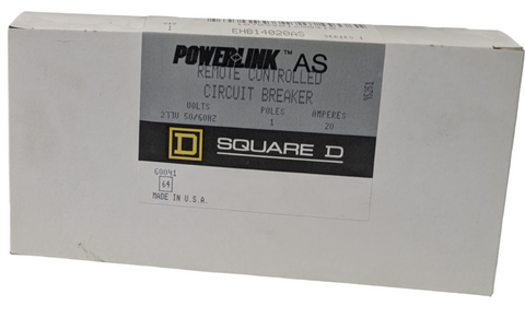 Square D EHB14020AS PowerLink Remote Control Circuit Breaker 270V 20A 1P 50/60HZ