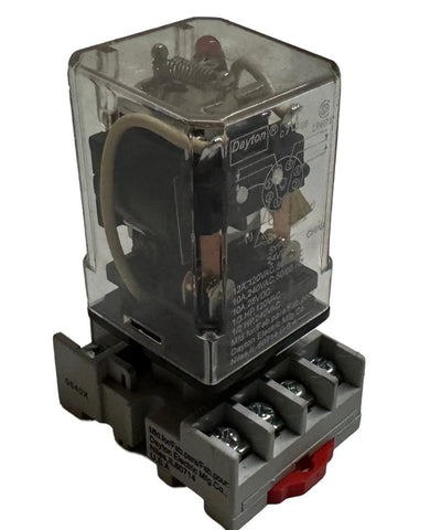 Dayton 5YP80 General Purpose Relay 240 VAC W/ 5X852M Relay Socket