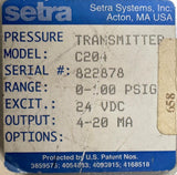 Setra C204 High Accuracy Pressure Transmitter 24 VDC 100 PSIG