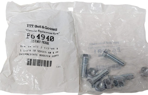 Lot of (2) ITT Bell & Gossett P64940 Fastener Kit For 1-1/2" Series 60 & HV Pump