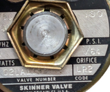 Skinner Valve C2LA1132 Solenoid Valve 110/120VAC 130PSI 8 Watts 7/64" Orifice