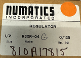 Numatics R30R-04 Pneumatic Regulator 1/2" Size 0-125 PSI Max