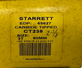 Starrett CT238 Hole Saw 2-3/8" 60 mm Size 3T Carbide Tipped Use For Arbor A2 A10