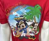 Disney Men's I'm Going On Disney Cruise Line Red Short Sleeve Shirt Size Large