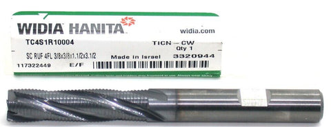 Widia Hanita TC4S1R10004 3/8" Dia. 4 Fl Carbide Roughing Finishing End Mill