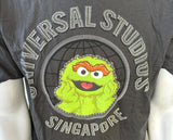 Universal Studios Singapore Men's Oscar The Grouch Gray Shirt Size Large