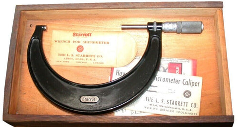 Starrett .001" Micrometers Mics 4 To 5" w/ Friction Thimble 436F Case Calibrated