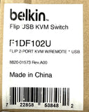 Belkin F1DF102U Flip 2 Port KVM Switch USB w/ Remote 8820-01573